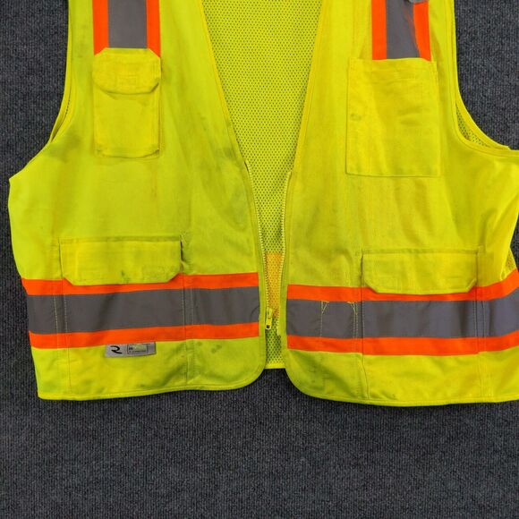 Radians Class 2 Level 2 Reflective Vest Mens Size 2X Green SV6G - Picture 8 of 13